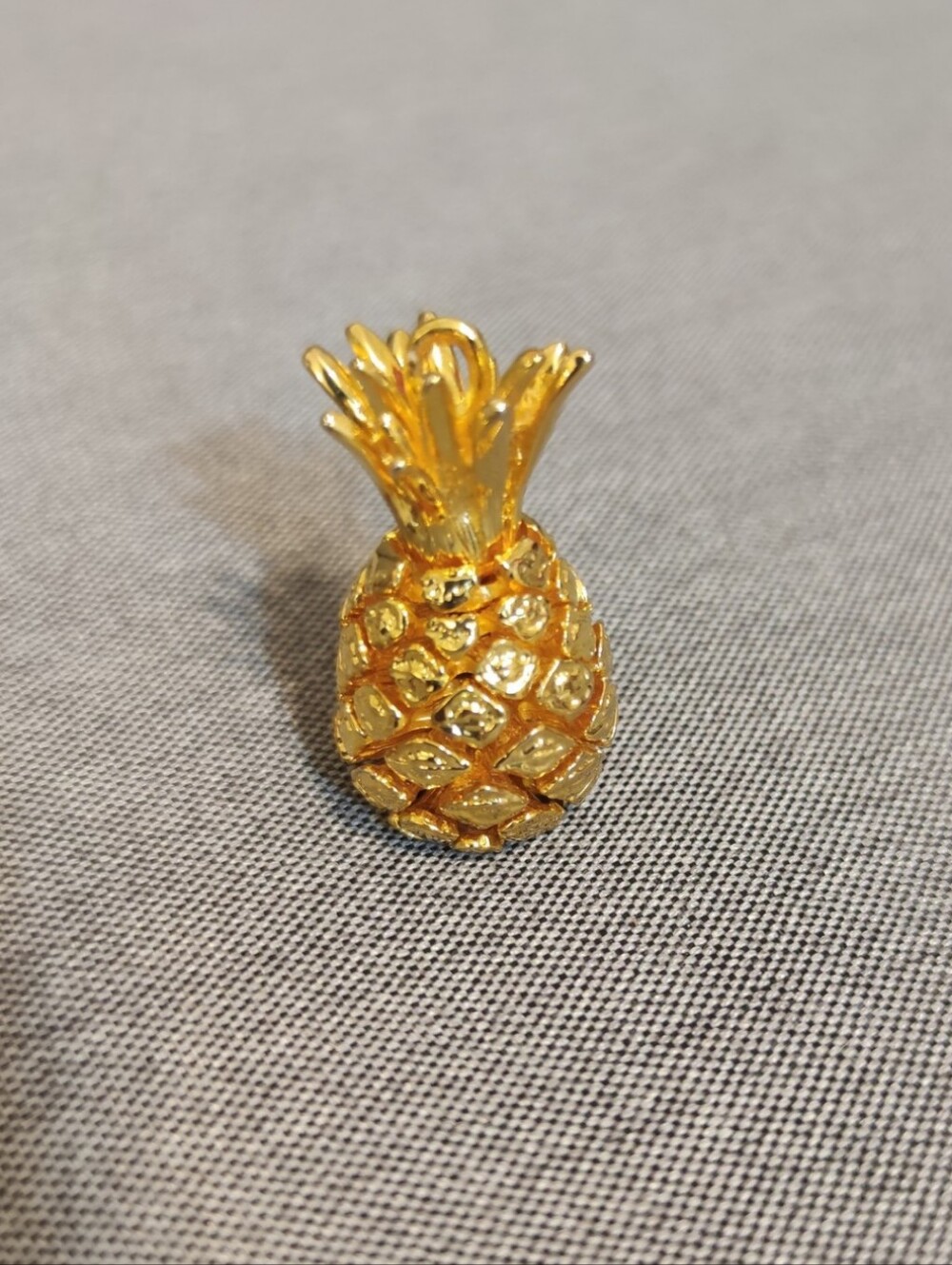 Gold Toned Pineapple Necklace Charm